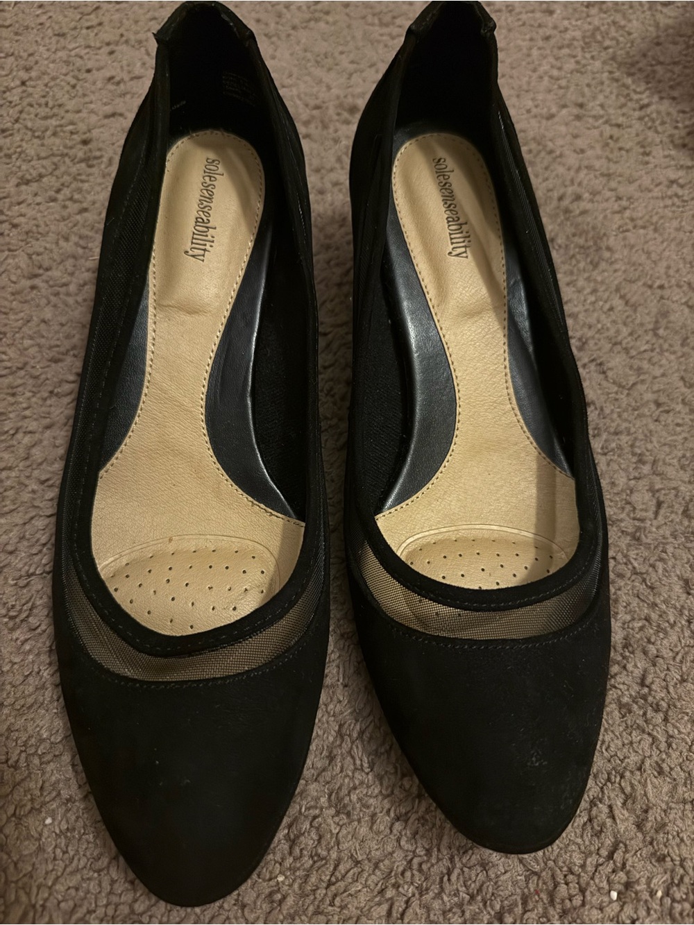 Black Mesh Trim heels Size 9.5